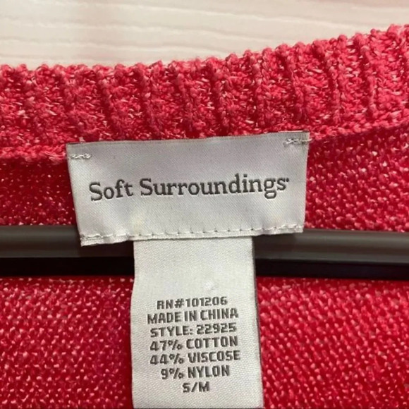 SOFT SURROUNDINGS Pink Knit Tunic Dress Small/Med - Picture 4 of 4